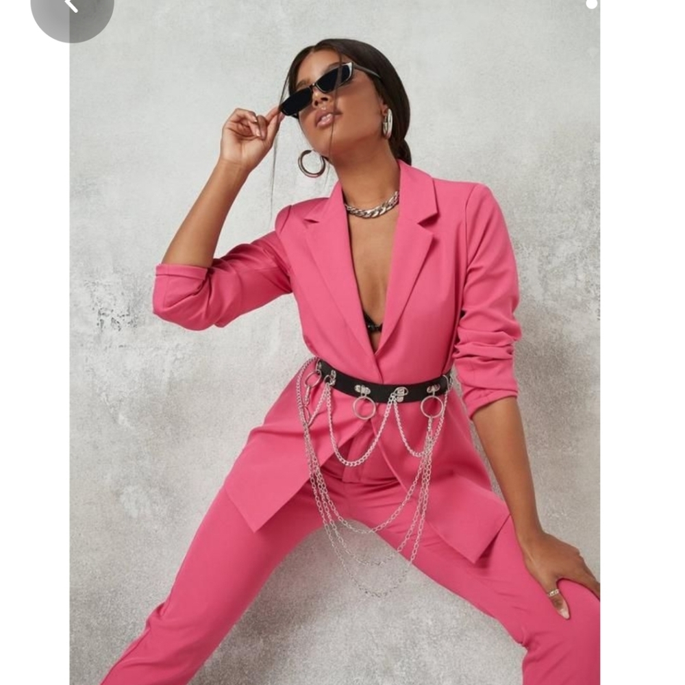 New Anne Klein pink linen blazer size S